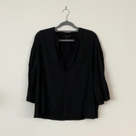 Banana Republic black 3/4 sleeve open blouse - Picture 1 of 4